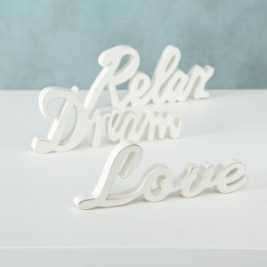 Decoratiune din MDF Lettering Aino Alb, Modele Asortate, L29xl2,5xH14 cm