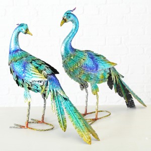 Set 2 decoratiuni din metal, Diogo Turcoaz / Verde / Albastru, Modele Asortate, L50xl18xH50 cm