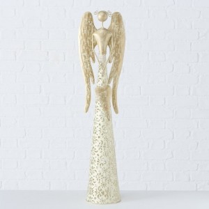 Decoratiune din metal Grimaldi Auriu / Crem, L19xl14xH75 cm