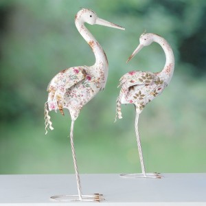 Set 2 decoratiuni din metal, Rosalie Bird Multicolor, Modele Asortate, l28,5xH80 cm