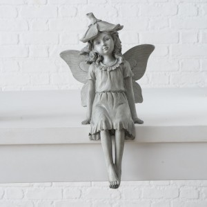 Decoratiune din polirasina Bernarda Elf Gri, l20xA17xH38 cm