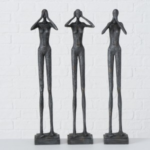 Decoratiune din polirasina Cali Gri Inchis, Modele Asortate, L12xl8xH61 cm