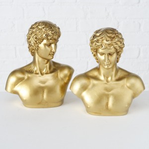 Decoratiune din polirasina Davidus Auriu, Modele Asortate, l18xA10xH20 cm