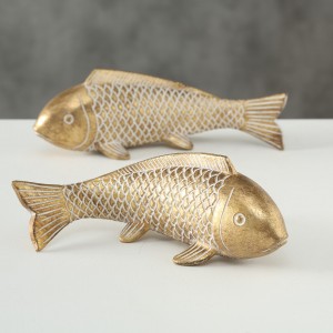 Decoratiune din polirasina Frida Fish Auriu, Modele Asortate, l22xA8xH8 cm