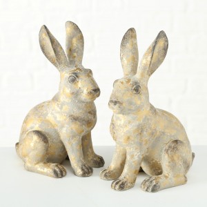 Decoratiune din polirasina Hopsa Auriu / Gri, Modele Asortate, L14xl10xH20 cm