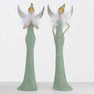 Decoratiune din polirasina Janin Verde / Alb, Modele Asortate, L12xl6xH40 cm