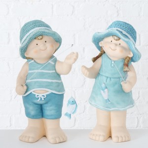 Decoratiune din plastic Kelley Bleu / Nude, Modele Asortate, l22xA16xH42 cm