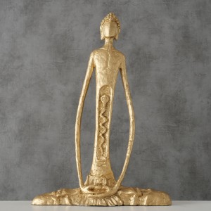 Decoratiune din polirasina Prayos Auriu, l28xA7xH45 cm