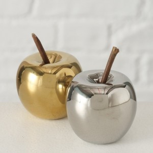 Decoratiune din portelan Nesta Auriu / Argintiu, Modele Asortate, Ø4,5xH6 cm