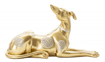 Decoratiune din rasina Dog Lying Down Auriu, L32,2xl9,5xH18,3 cm