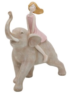 Decoratiune din rasina Dolly on Elephant Multicolor, l22xA10xH21 cm