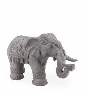 Decoratiune din rasina, Elephant Gri, L65xl27xH40 cm