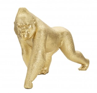 Decoratiune din rasina Gorilla Front Auriu, L29,7xl11,5xH21,8 cm