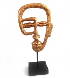 Decoratiune din rasina, Tribal Auriu / Negru, L15xl6,8xH31,5 cm