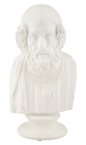 Decoratiune din rasina Wise Sculpture Alb, L12,9xl12,5xH25 cm