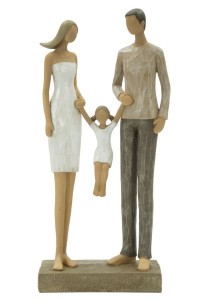 Decoratiune din rasina Family and daughter Natural, l12,5xA6xH26 cm