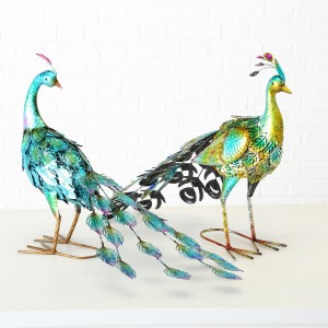 Decoratiune metalica Antonio Peacock Multicolor, Modele Asortate, l74xA35xH50 cm