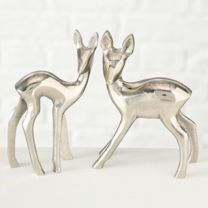 Decoratiune metalica Bambi Argintiu, Modele Asortate, l9xA13xH13 cm