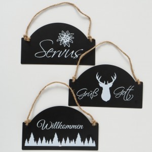 Decoratiune metalica de perete Alpinist Negru / Alb, Modele Asortate, L28xH16 cm