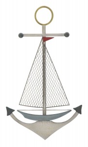 Decoratiune metalica de perete Ancora Multicolor, l45xA5xH76,5 cm