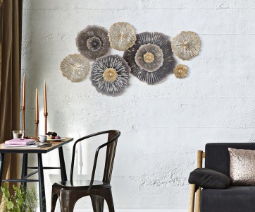 Decoratiune metalica de perete, Browny B Multicolor, l96,5xA5,7xH51 cm