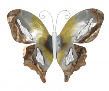 Decoratiune metalica de perete Butterfly B Multicolor, l36,5xA2,5xH28,5 cm