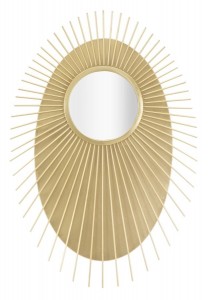 Decoratiune metalica de perete cu oglinda Eye Glam Auriu, l75xA8xH110,5 cm