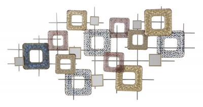 Decoratiune metalica de perete Cube Multicolor, l134,5xA7xH71 cm
