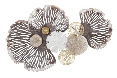 Decoratiune metalica de perete, Dark Flowers Multicolor, l97,2xA8xH58 cm