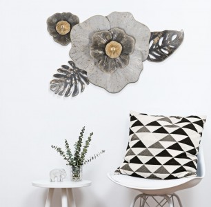 Decoratiune metalica de perete, Edy B Multicolor, l74,9xA7xH47,6 cm