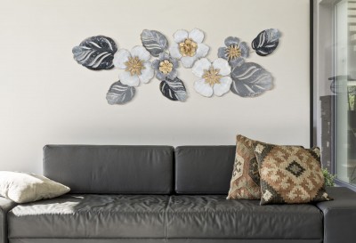 Decoratiune metalica de perete, Flot A Multicolor, l87,6xA5,7xH33,7 cm