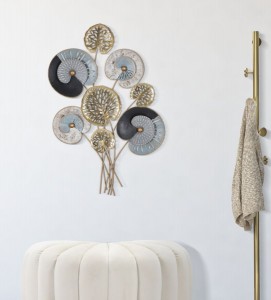 Decoratiune metalica de perete, Gloth C Multicolor, l70xA5,5xH102 cm