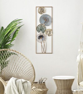 Decoratiune metalica de perete, Gloth D Multicolor, l31,2xA5,5xH90 cm