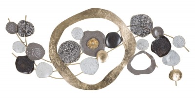 Decoratiune metalica de perete, Indry Multicolor, l121xA5,7xH54,6 cm