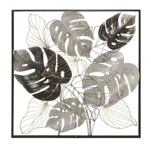 Decoratiune metalica de perete Leaf Multicolor, l80,5xA10,5xH80,5 cm