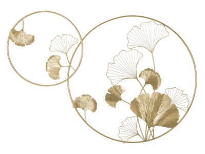 Decoratiune metalica de perete, Little Leaf Auriu, l120,5xA4,2xH80,5 cm