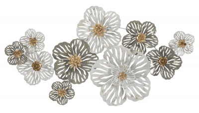 Decoratiune metalica de perete, Lory Multicolor, l140xA10xH74,5 cm