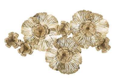 Decoratiune metalica de perete Luxury Small Auriu, l118,5xA7x70,5 cm