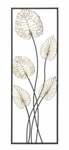 Decoratiune metalica de perete Luxy -A- New Negru / Auriu, l31xA2,5xH90 cm