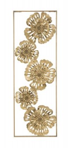Decoratiune metalica de perete Luxy B Auriu, l30,5xA3,7xH88,5 cm