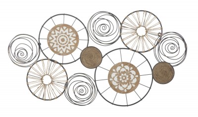 Decoratiune metalica de perete Masai B Multicolor, l92xA3xH47 cm