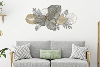 Decoratiune metalica de perete, Mety Multicolor, l134xA9,5xH70 cm