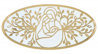 Decoratiune metalica de perete, Nativity C Auriu, l120xA2xH60 cm