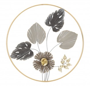 Decoratiune metalica de perete, Rod Multicolor, Ø65,4 cm