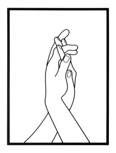 Decoratiune metalica de perete, Simply Hands Negru, l40xA1xH55 cm