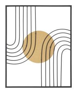 Decoratiune metalica de perete, Sunshine -B- Negru / Auriu, l40,5xA1,5xH50,5 cm