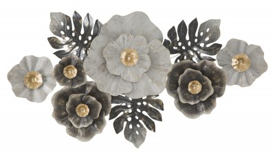 Decoratiune metalica de perete, Tody Multicolor, l132xA7,5xH71 cm