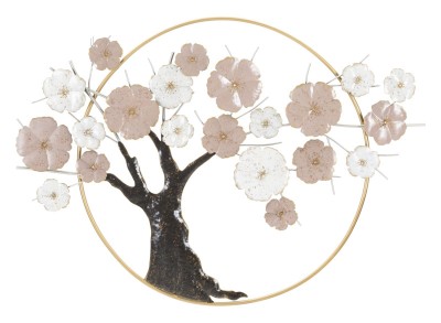 Decoratiune metalica de perete, Tree Multicolor, l101xA6xH72 cm