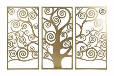 Decoratiune metalica de perete, Tree of Life Auriu, l165xA2xH110 cm