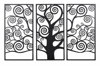 Decoratiune metalica de perete, Tree of Life Negru, l165xA2xH110 cm